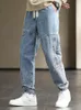 Jeans da uomo Jeans cargo da uomo Pantaloni da jogging larghi Moda Nero Blu Grigio Streetwear Pantaloni Harem in denim di cotone elasticizzato Plus Size 8XL 230503