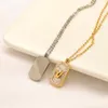 Never Fading Luxury Brand Designer Pendants Necklaces 18K Gold Plated Faux Leather Stainless Steel Lock Letter Choker Pendant Necklace Chain Jewelry Accessories
