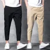 Mens Pants Korean Elastic Casual Pencil Ankle Längd Spring Oversize Manliga byxor Fashion Streetwear Black Khaki Green 230504
