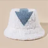 Berets Lamb Faux Fur Bucket Hat Arrowhead Fisherman Winter Warm Teddy Fluffy Hats For Women Lady Caps Cosplay Costume
