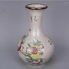 화병 중국 Famille 장미 딱딱 거리는 도자기 청나라 QIONLONG PMEGRANATE DESIGN VASE