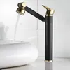 Torneiras de pia do banheiro 360 Bacia de braço giratória Goleira dourada Handdil