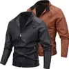 Erkek ceketleri güzel sonbahar ve kış Avrupa pu deri ceket sıcak peluş motosiklet kıyafetleri ceket