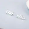 Stud Earrings Silver Color Women's Jewelry Fashion Tiny 5mmX11mm Star Gift For School Girls Kids Lad