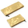 Gold Pencil Case School Supplies Stationery Gift Storage Zipper Bags Golden Box Kraft Paper Natural Washable ECO