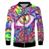 Giacche da uomo CJLM Giacca primaverile Stampa 3D Occhi a colori Cappotto a maniche lunghe Harajuku Fashion Street Sports Greatcoat Factory Direct