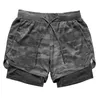 Męskie szorty 2023 Camo Running Shorts Mężczyźni 2 w 1 podwójny Szybki suchy gym sports