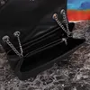Luksusowa torebka na ramię Marka Projektant Szew Skórzana damska torba Crossbody Metalowy łańcuszek Wysokiej jakości pudełko upominkowe z klapką