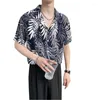Camicie casual da uomo Camicetta estiva a maniche corte da uomo coreana hawaiana Y2k Abbigliamento Chemise Camisa Beach Camicia allentata floreale Sufing Top