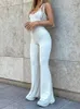 Kvinnors jumpsuits rompers Sexig backless Y2K Casual Slim Jumpsuits Solid White Female Sleeveless Eesthetic Streetwear Rompers för kvinnor harajuku overalls 230503