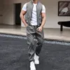 Mens Tracksuits Spring Summer Two Piece Set Streetwear Fashion Solid Color Pockets Vest Jacket and Truuss Passar Män Casual Outfits 230503