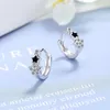 Hoopörhängen Silverfärg Fempunktsstjärna för kvinnor Inlagd Zircon Ear Buckle Epoxy Earring Luxury Jewelry Pendientes Tillbehör