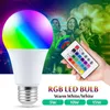 Inteligentna lampa sterująca LED RGB Lekkie Dimmable 5W 10W 15W RGBW Kolorowe zmieniające się żarówka Lampada White Decor Home