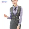 Waistcoats elegant formell Vest Jacka Women Offic Work Coat Spring Autumn Slim Black Sleeveless Business Waistcoat Kvinnliga kläder 2022 XXL