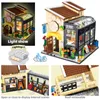 Blocks City Street View Creative Coffee Shop House Flower Building Block Architecture Bricks With LED Light Set Toys for Girls 230504