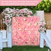 Faux Floral Greenery 6PCS Artificial Flowers Wall Panel 3D Flower Backdrop Roses for Party Wedding Bridal Shower Outdoor Decoration 230504