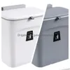 Waste Bins 7L / 9L Wall Mounted Trash Can Bin With Lid Kitchen Cabinet Door Hanging Garbage Car Recycle Dustbin Rubbish Drop Deliver Dhwvb