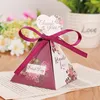 Geschenkwikkel TRIANGILLE Pyramid Marble Candy Box Wedding Gunsten en geschenken Es Chocolade voor gasten Giveaways Es Party Supplies 230504