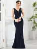 Party Dresses Sexy Evening Dress Sleeveless Deep V Neck Floor-Length Gown of Fishtail silhouette Navy Blue Prom Women Dress 230504