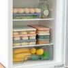 저장 병 냉동고 식품 용기 뚜껑이있는 뚜껑을 쌓을 수있는 직사각형 비 붙인 만두 부엌 식료품 저장실 박스 마이크로파 안전