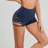 Dames shorts vrouwen met hoge taille yoga sexy naadloze snel drogende sportschoolzijde kruis holle fitness zomervoorspaal