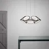 Lampade a sospensione Lampadario da soggiorno creativo post-moderno Lampadario da camera da letto modello LED in ferro battuto di personalità semplice