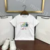 23ss kid projektant t shirt koszulka dziecięca biała koszulka z krótkim rękawem dla maluchów chłopcy dziewczęta wokół szyi czysta bawełna aparat doodle nadruk logo t-shirt wysokiej jakości ubrania dla dzieci