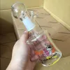 Novo Dunkin Dabs American Runs On Dabs mini duas funções Clear mini borbulhbler vidro apanhador de cinzas embutidas Percolator 14mm Rig Bong Rig Bong