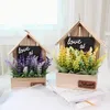 Dekorativa blommor Mini House Set Artificial Flower Rose Wholesale Plant Home Decoration Bouquet Material Wedding Party