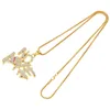 Halskette für Herrenkette Kubanische Verbindung goldene Ketten vereisen Schmuck Herz Voll Diamant Buchstabe Doppelreihe Anhänger Halskette