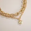 Цепочки модные персиковое сердце подвесное ожерелье Женское многослойное толстое цепь Майами любовь