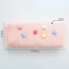 Cosmetic Bags Velvet Bag Fur Ball Pen Kawaii Makeup Pouch Soft Plush Zipper Pencil Case Large Capacity Storage Organizer