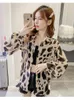 Womens turn down collar blouses loose long sleeve leopard chiffon print shirts sunscreen tops SMLXLXXL3XL