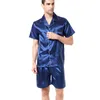 Męska odzież sutowa Tony Candice Satin Satin Silk Pajamas Shorts for Men Rayon Silk Sleep Fear Summer Męski Pajama Zestaw Soft Nightgown dla mężczyzn Pękamie 230503