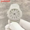 Polshorloges luxe op maat gemaakte bling iced out -horloges wit goud vergulde Moiss Anite Diamond Watchess 5A Hoge kwaliteit Replicatie Mechanische MTJ2 ZT6L