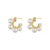 Boucles d'oreilles pendantes CAOSHI à la mode Imitation perles pendentif élégant saint valentin cadeaux pour femmes adolescentes accessoires bijoux