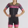 Set da corsa Zootekoi Triathlon da donna Manica corta Sci Bici Abbigliamento sportivo Costume da bagno intero Maglia da corsa Maillot Roupa