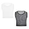 Camisetas masculinas yizyif homens vendo malha fitness tshirt fishnet tops tops sem mangas colete de camiseta s-l 230503