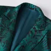 Herrenanzüge Blazer Herren-Anzugset aus grünem Jacquard mit zweireihiger Herrenbekleidung, Studio Host