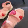 Белые детские летние детские сандалии из искусственной кожи с цветами, туфли принцессы для девочек