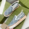 Designer-Tennis-Sneaker aus Segeltuch, blau, gewaschener Jacquard, Denim, Damen, Herren, Schuhe, Ace, bestickt, Vintage, lässig