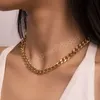À la mode coloré peinture métal chaîne colliers ras du cou pour les femmes déclaration large chaîne collier cou bijoux 2023 nouveau cadeau