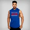 MENS TANK TOPS MUSCLEGUYS Märke Kläd Gym Hooded Top Men Bodybuilding Stringer Hoodie Top Workout Singlet Fitness Sleeveless Shirt 230504