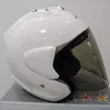 Casques de moto Casque demi-ouvert Blanc Équitation Motocross Racing Motobike Quatre Saisons Sécurité 3/4 Unisexe