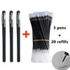 Bollpoint Penns Gel Pennor Set Black Blue Red Refill Pen Bullet Tips 05mm School Office Supplies Stationery Kawaii Accessories Stationery 230503