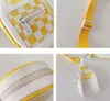 Nylon Children Bolsa fêmea 2023 Nova versão coreana da moda tudo o que é um crossbody bag japonês doces pequenas sacolas xadrezes de princesas