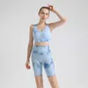 Yoga Outfit 1/2/3/4 PCS Femmes Taille Haute Tie-Dye Sans Couture Yoga Ensemble Courir Vêtements D'entraînement Gym Hanche Lift Leggings Sport Costume P230504