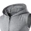 Mens Tank Tops Brand Gyms Hooded Double Zipper Men Bodybuilding Cotton Sleeveless Vest Sweatshirt Fitness Workout Sportswear Top Male 230504