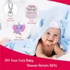 Hediye Sargısı 90pcs/Set Bebek Duş Dönüşü Fil Anahtarlık Organza Çantaları ve Teşekkürler Tema Partisi için Teşekkür Ederim