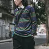 Men's Polos Non Stock 290g Heavyweight YarnDyed Stripe Long Sleeve TShirt Top IVY Vintage Casual Rugby Shirts 230504